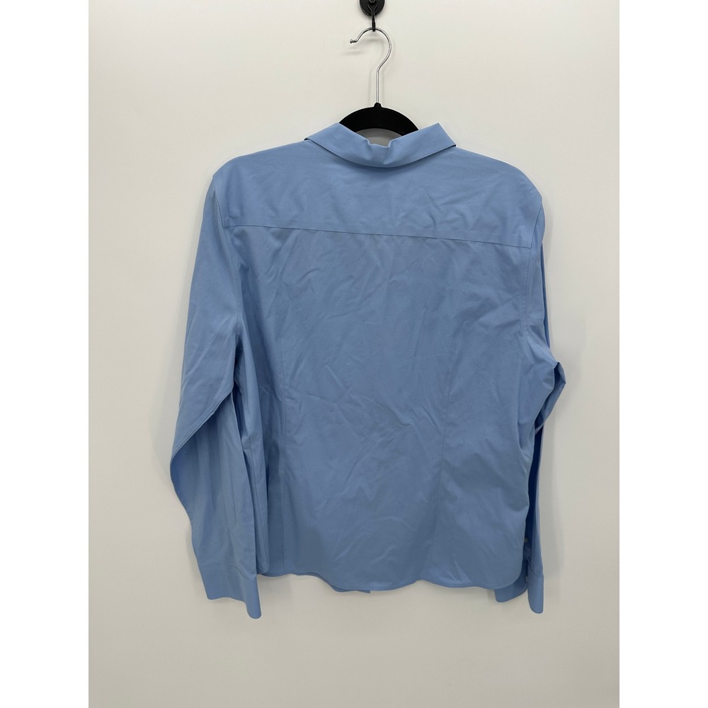 Talbots Womens Blue Button Down Dress Shirt Sz 18 Career Office Workwear Minimal - Picture 2 of 7